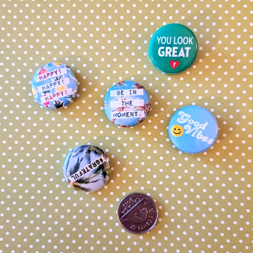 Positive Messages pin back buttons, 5